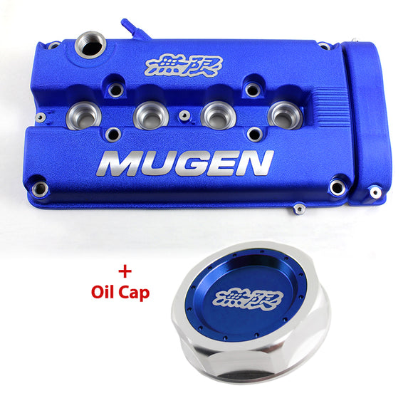 Mugen Blue Engine Valve Cover with Oil Cap for Honda Civic B16 B17 B18 VTEC B18C DOHC