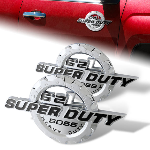 2005-2010 Super Duty Power Stroke V8 Diesel Emblem Set – Black Red Chrome