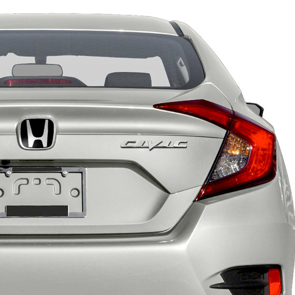 For 2006-2011 HONDA CIVIC COUPE Set JDM Black H Rear Emblem Badge with Civic Rear Chrome Emblem
