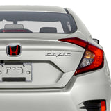 For 2006-2011 HONDA CIVIC COUPE Set JDM Red/Black H Rear Emblem Badge with Civic Rear Chrome Emblem