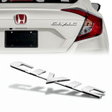 3 PCS Set For 06-11 HONDA CIVIC COUPE Red JDM H Front & Rear Emblems with Civic Rear Chrome Emblem