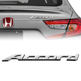 For 2008-2012 HONDA ACCORD SEDAN Set JDM Red H Rear Emblem Badge with ACCORD Rear Chrome Emblem