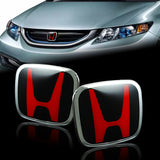 JDM H Emblem 2PCS Set Front & Rear For HONDA CIVIC Coupe 2DR Si DX EX 06-11