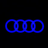 Audi Chrome Front Grille Emblem with Blue LED Light for A1 A3 A4 A5 A6 A7 Q3 Q5 (28CM)