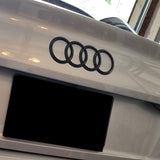 Audi 2pcs Rings Set A8 S8 Q7 Matte Black Grille Front + Rear Badge Emblems