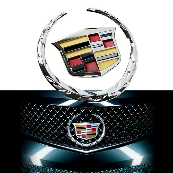 Chrome Front Grille Ornament Emblem Badge Sticker for Cadillac Escalade SRX CTS