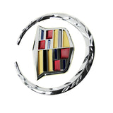 Silver Front Grille Ornament Emblem Hood Logo Badge Symbol Sticker for Cadillac Escalade SRX CTS