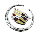Cadillac Set Silver Front Grille Ornament Emblem Badge with License plate frame Black screws Caps for Escalade SRX CTS