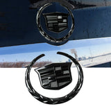 Black Cadillac 2 pcs Set Front Grille Rear Trunk Lid Badge Emblems for Escalade SRX CTS XTS