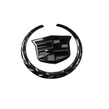 Cadillac Set Black Rear Trunk Ornament Logo Car Auto Emblem Badge with Black License plate frame screws Caps for Escalade SRX CTS XTS