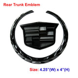 Black Rear Trunk Lid Ornament Logo Car Auto Emblem Badge Sticker for Cadillac Escalade SRX CTS XTS
