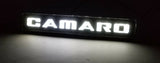 For CAMARO SS Carbon Fiber Car Door Welcome Plate Sill Scuff Cover Panel Sticker with LED Grill Emblem 3PCS Set