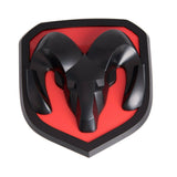 Hood Head Grille Lid Matte Black Red Emblem Badge for 2013-2018 Dodge Ram 1500 2500 3500