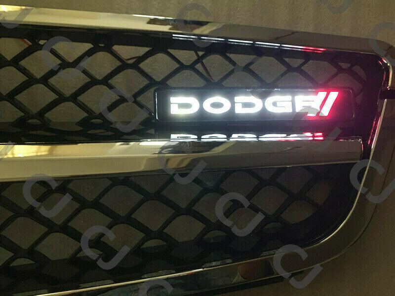 Dodge Set of Emblems with Front Grille LED Light Illuminated Badge Dec ...