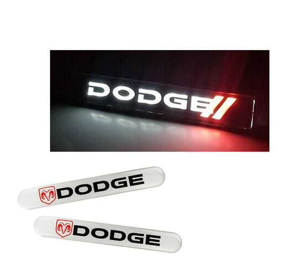 Dodge Set of Emblems with Front Grille LED Light Illuminated Badge Decal for RAM 1500 2500