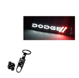 Dodge Set Front Grille LED Light Badge with Tire Wheel Valves Air Caps Keychain for RAM