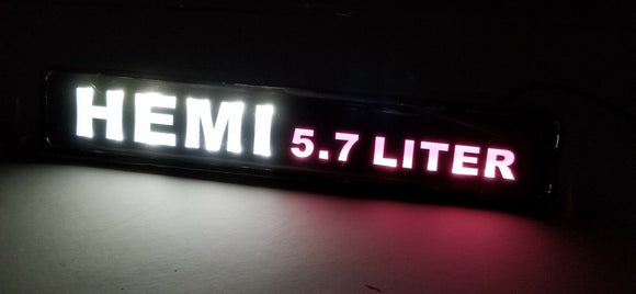 1PC LED Light Car For Front Grille Badge Illuminated Decal Sticker For HEMI 5.7L