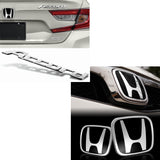 3PCS SET Front + Rear Black JDM H Emblems with Chrome Accord Emblem for 2008 - 2012 ACCORD SEDAN 4DR