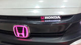Honda 2 PCS Set Chrome Front Grille "H" Emblem with LED Badge/Emblem for 2009 - 2011 Civic / 2009-2013 FIT
