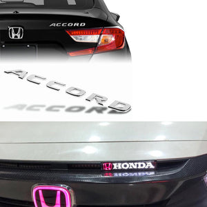 HONDA ACCORD SEDAN Set 2018-2019 GENUINE REAR TRUNK CHROME EMBLEM with LED Front Grille Emblem