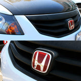 3PCS SET Front + Rear Red JDM H Emblems with Chrome Accord Emblem for 2008 - 2012 ACCORD SEDAN 4DR