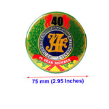 2 pcs JAF Japan Automobile Federation 40 Year Member JDM Logo Emblem Badge Decal Badge Sticker