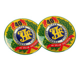 2 pcs JAF Japan Automobile Federation 40 Year Member JDM Logo Emblem Badge Decal Badge Sticker