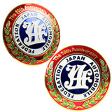 2 pcs New JAF Japan Automobile Federation 50th Anniversary JDM Logo Emblem Badge Decal Badge Sticker
