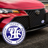 JAF Japan Automobile Federation 3 pcs Set JDM Pink Emblem +2 Alternative Badge Stickers For Toyota Front Grille
