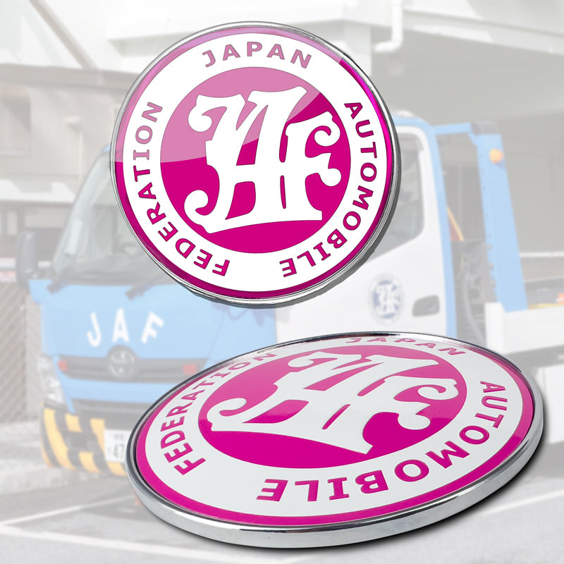 JAF Japan Automobile Federation 3 pcs Set JDM Pink Emblem +2