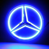Mercedes Benz Blue Front Grille with Rear Star LED Emblem Light Set For 2005-2013 Illuminated Logo