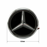 Mercedes Benz White Front Grille with Rear Star LED Emblem Light Set For 2005-2013 Illuminated Logo