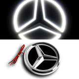Mercedes Benz White Front Grille with Rear Star LED Emblem Light Set For 2005-2013 Illuminated Logo