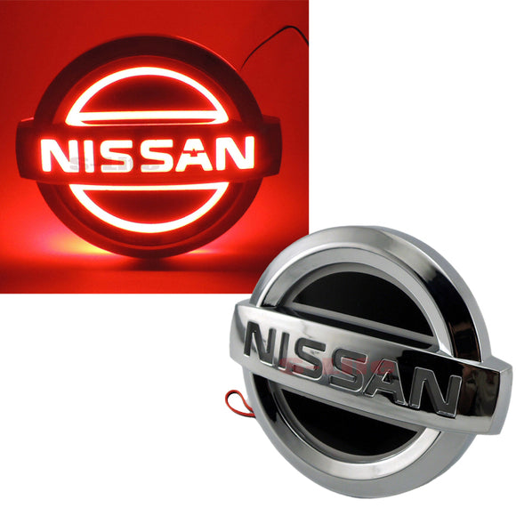 NISSAN Red 5D LED Car Tail Logo Badge Emblem Auto Light Lamp For TIIDA X-TRAIL