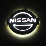NISSAN White 5D LED Car Tail Logo Badge Emblem Auto Light Lamp For TIIDA X-TRAIL