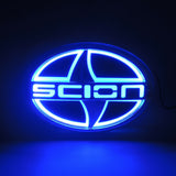 Scion Blue 5D LED Car Tail Logo Illuminated Badge Emblem Auto Light Lamp For (12.5 X 8.5CM)
