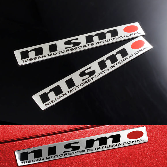 Nissan Nismo Silver Emblem Sticker x2