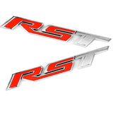2PCS Chevrolet Chevy Silverado 1500 RST Tailgate Emblem Badge For 2019-2021 Universal New Red/ Chrome