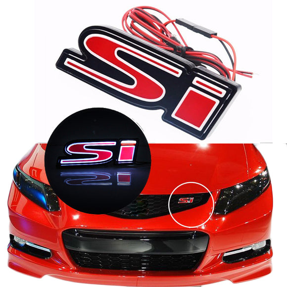 Red Si 3D LED Front Grille Emblem