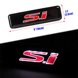 2006 - 2011 Honda Civic Si Set Red Si Racing 3D LED Front Grille Emblem with Civic Rear Chrome Emblem