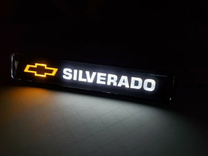 SILVERADO LED Light Car Front Bumper Grille Badge Illuminated Emblem Luminescent Decal Sticker