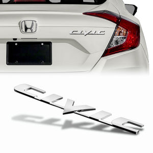 Honda Chrome Emblem Set for 2006 - 2011 HONDA CIVIC Coupe 2DR "H" Rear Trunk with CIVIC Emblem