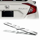2006 - 2011 Honda Civic Si Set Red Si 3D LED Front Grille Emblem with Civic Rear Chrome Emblem