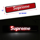 Supreme3M Set Racing LED Light Front Grille Ornament Emblem with Embroidered Logo Seat Belt Covers For Honda Toyota