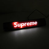 Supreme3M Set Racing LED Light Front Grille Ornament Emblem with Embroidered Logo Seat Belt Covers For Honda Toyota