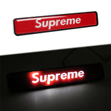 Supreme3M Set Racing LED Light Front Grille Ornament Emblem with Red Embroidered Logo Seat Belt Covers For Honda Toyota