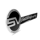 Black Ford Motor Mustang SVO Side Fender & Rear Trunk Emblems - Pair