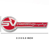 Red Ford Mustang SVO Side Fender & Rear Trunk Emblems - Pair