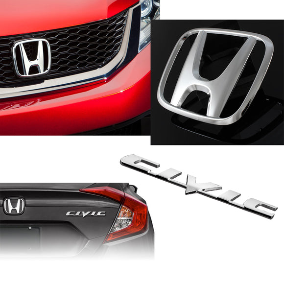 Honda CIVIC Chrome Emblem Set for 2009 - 2011 CIVIC SEDAN Front 