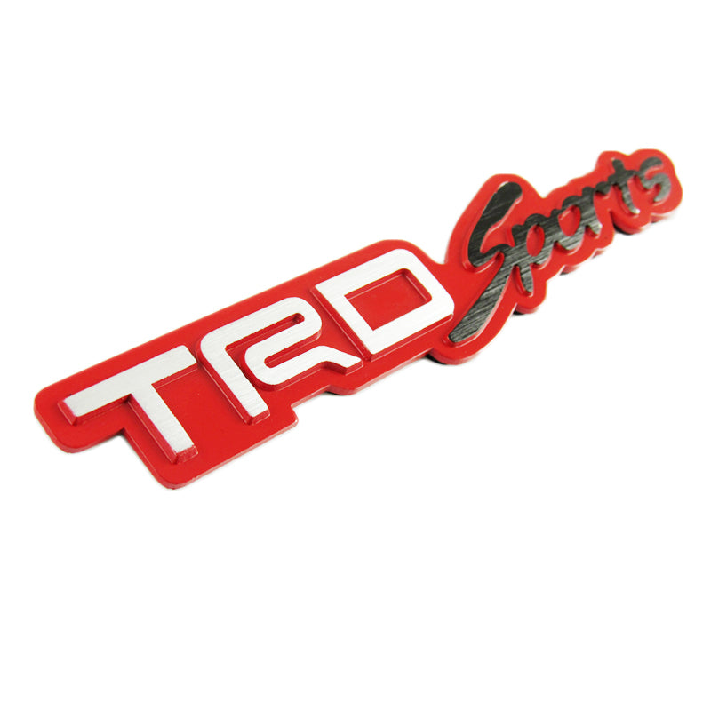 thumbnail image 2 of 2Pcs 3D TRD Sport Red Bed Logo Decal Sticker For Toyota Tacoma Tundra - Black/Red Front Door Nameplate 2 of 5